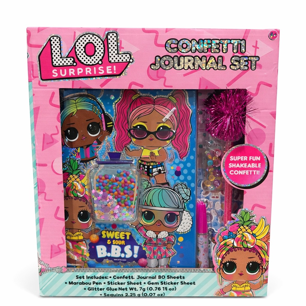 LOL Surprise Confetti Journal Set Sweet & Sour B.B.S Stationery Gift New